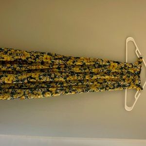 Yellow & green floral dress. Size 4